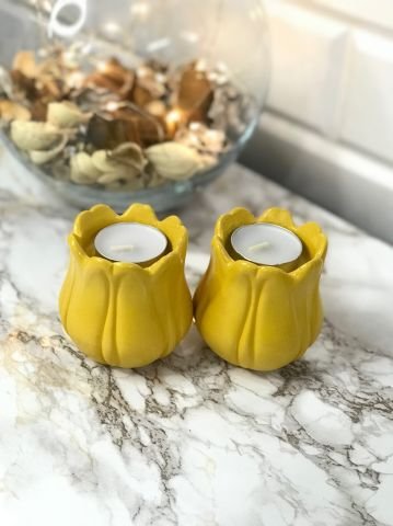 Tealight Mumluk Dekoratif Tealight Mumluk Sarı