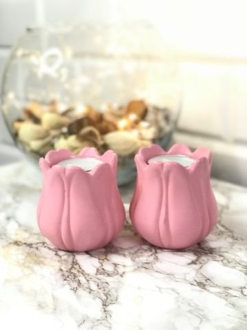 Tealight Mumluk Dekoratif Tealight Mumluk Pembe