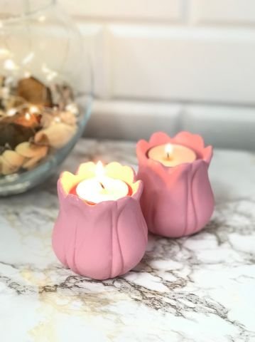 Tealight Mumluk Dekoratif Tealight Mumluk Pembe