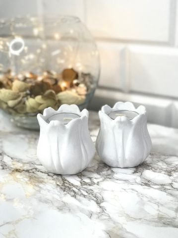 Tealight Mumluk Dekoratif Tealight Mumluk Beyaz