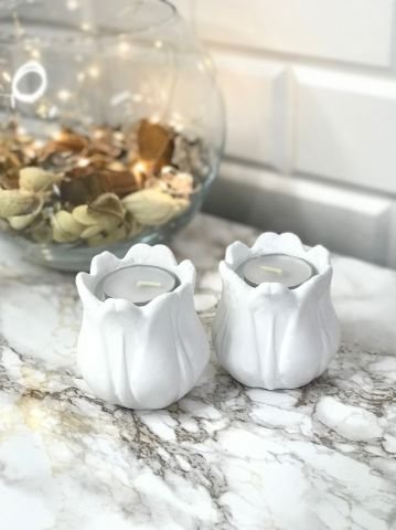 Tealight Mumluk Dekoratif Tealight Mumluk Beyaz