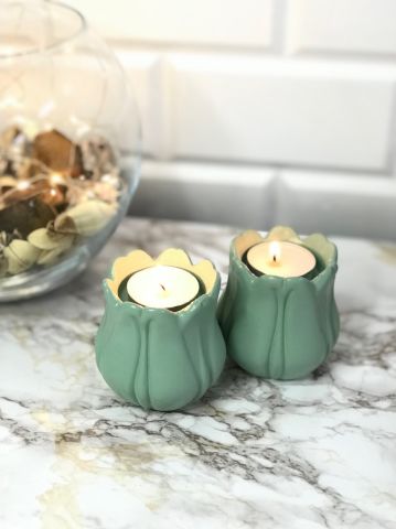 Tealight Mumluk Dekoratif Tealight Mumluk Mint