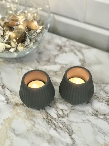 Tealight Mumluk Dekoratif Tealight Mumluk Antrasit