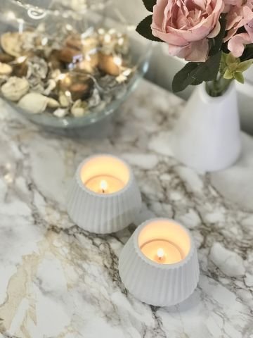 Tealight Mumluk Dekoratif Tealight Mumluk Beyaz