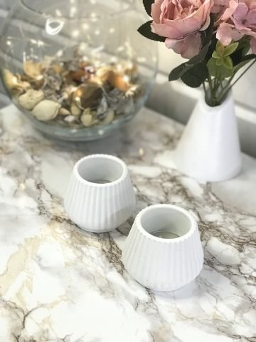 Tealight Mumluk Dekoratif Tealight Mumluk Beyaz