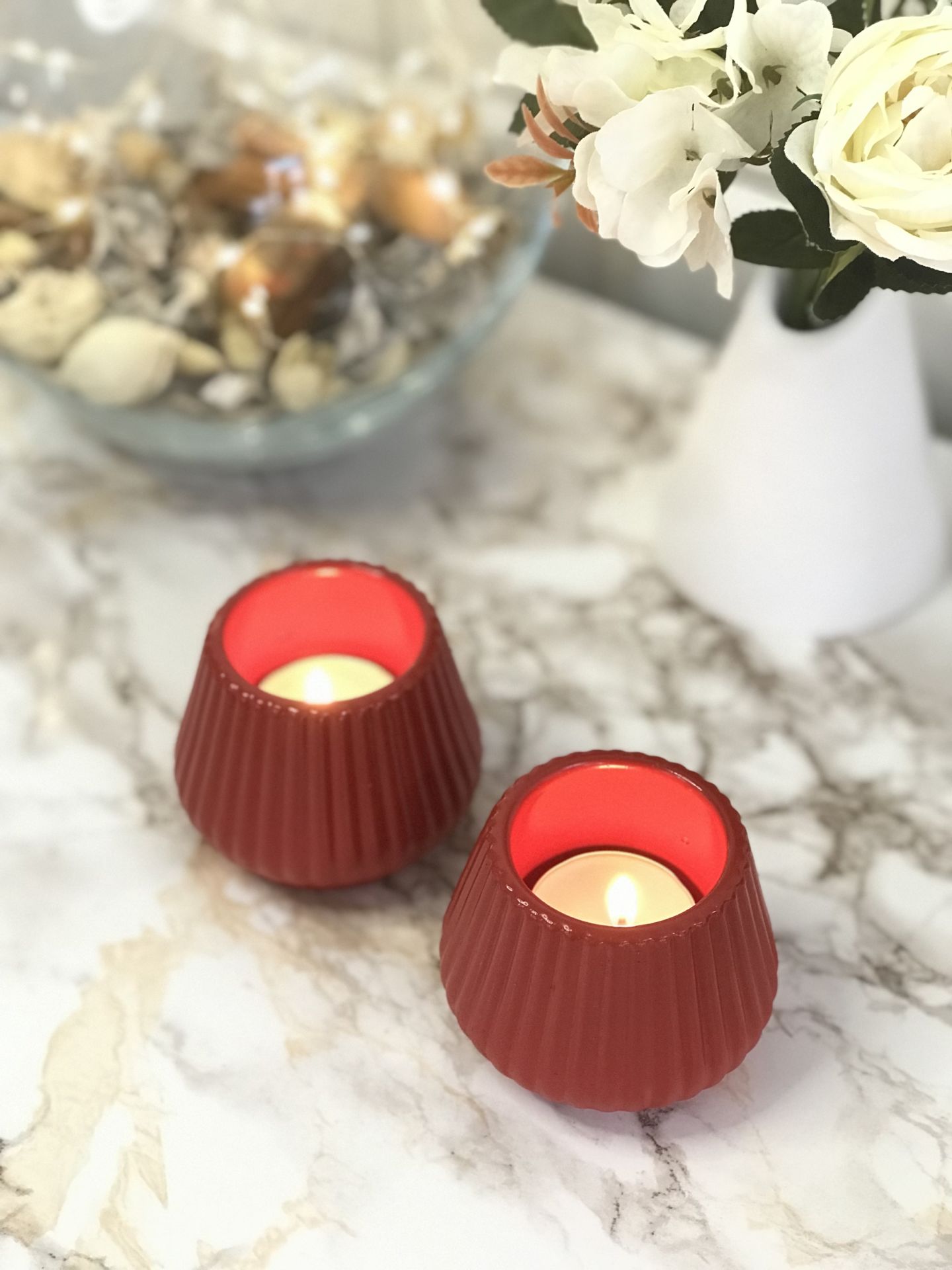 Tealight Mumluk Dekoratif Tealight Mumluk Kırmızı