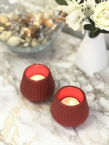 Tealight Mumluk Dekoratif Tealight Mumluk Kırmızı