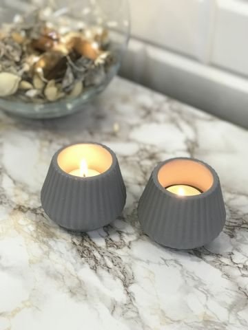 Tealight Mumluk Dekoratif Tealight Mumluk Gri