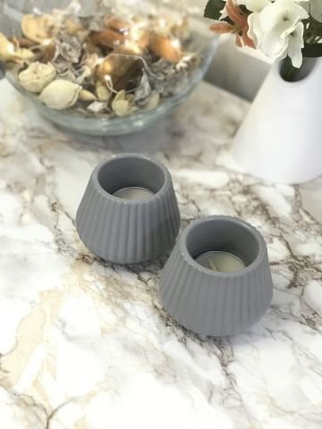 Tealight Mumluk Dekoratif Tealight Mumluk Gri