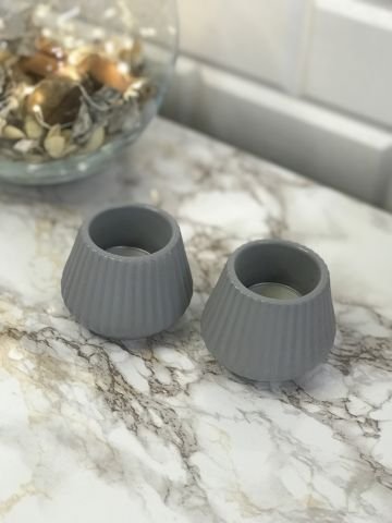 Tealight Mumluk Dekoratif Tealight Mumluk Gri
