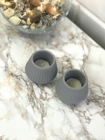 Tealight Mumluk Dekoratif Tealight Mumluk Gri