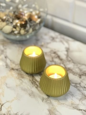 Tealight Mumluk Dekoratif Tealight Mumluk Gold