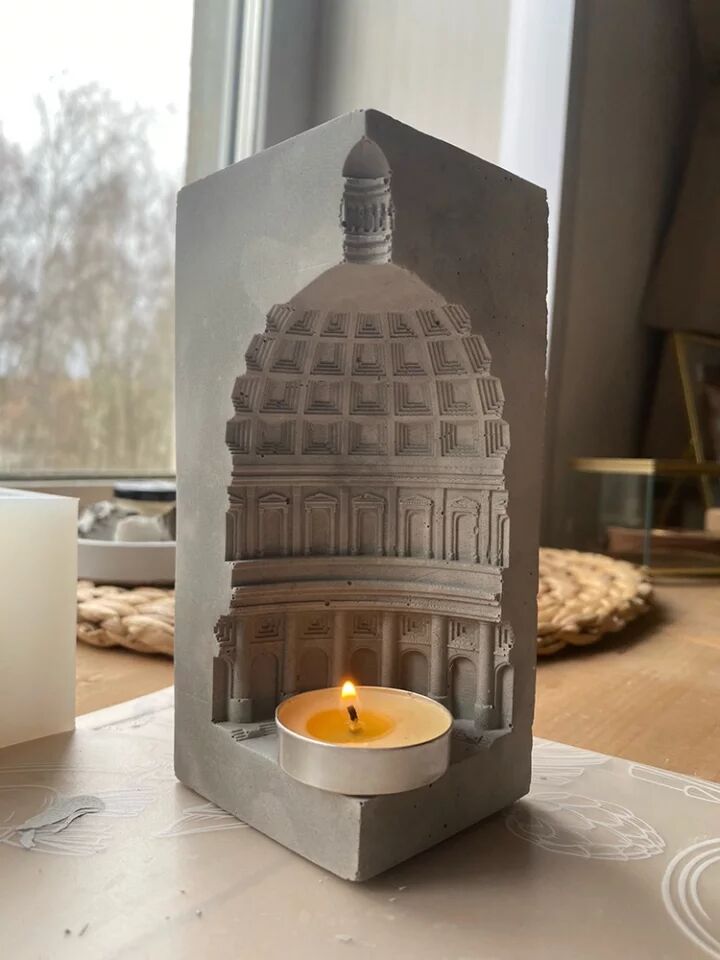 Mimari Mumluk 3 Boyutlu Katedral ve Mihrap Hediyelik Gri