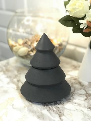 Dekoratif Yılbaşı Mumluk Tealight Mumluk Obje Biblo 2 Parça Antrasit