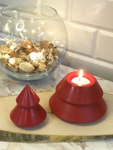 Dekoratif Yılbaşı Mumluk Tealight Mumluk Obje Biblo 2 Parça kırmızı