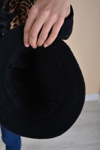 Bucket şapka siyah  Kadın Kova Şapka