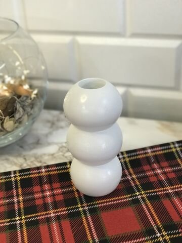 Hediyelik Vazo 14 cm Polyester Döküm Dekoratif Vazo Beyaz