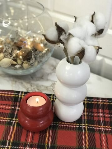 Hediyelik Vazo 14 cm Polyester Döküm Dekoratif Vazo Beyaz