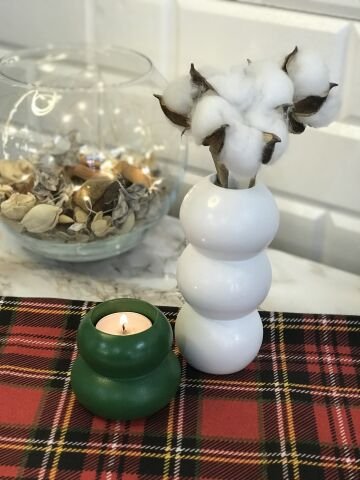 Hediyelik Vazo 14 cm Polyester Döküm Dekoratif Vazo Beyaz