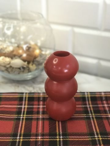 Hediyelik Vazo 14 cm Polyester Döküm Dekoratif Vazo Kırmızı