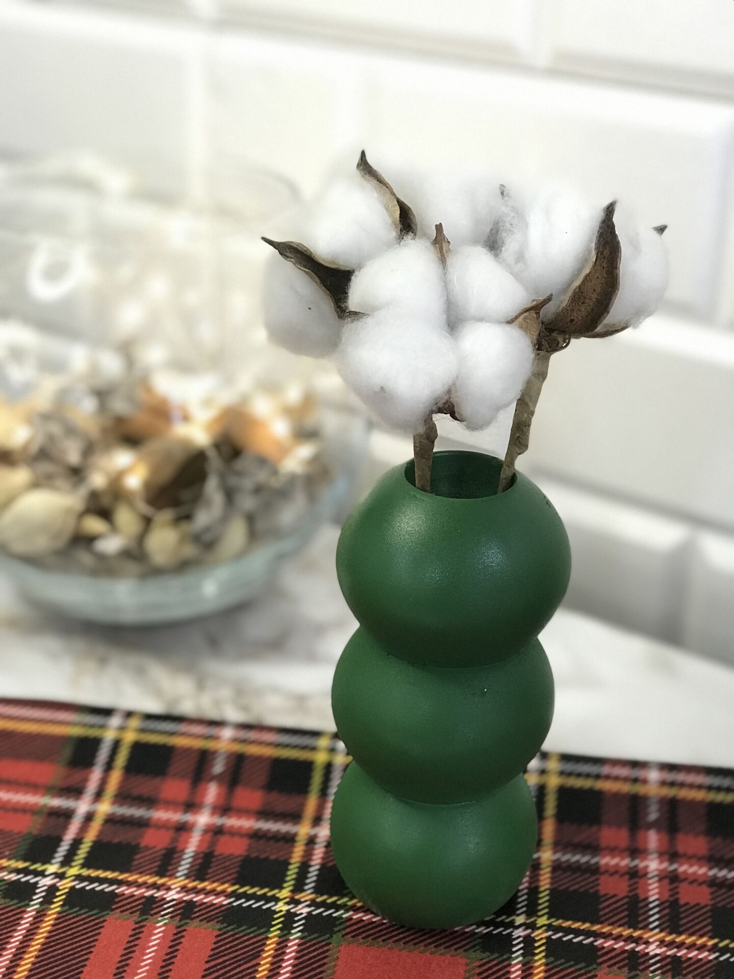 Hediyelik Vazo 14 cm Polyester Döküm Dekoratif Vazo Yeşil