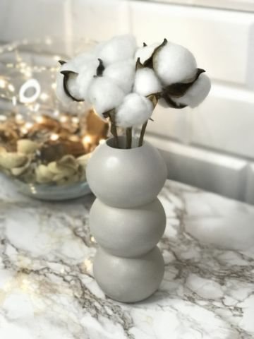 Hediyelik Vazo 14 cm Polyester Döküm Dekoratif Vazo Bej