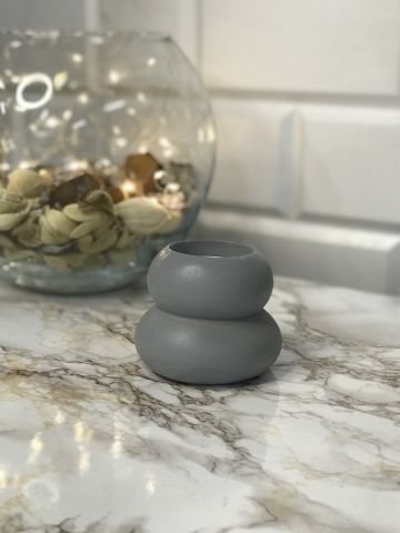 Dekoratif Mumluk Tealight Mumluk Gri