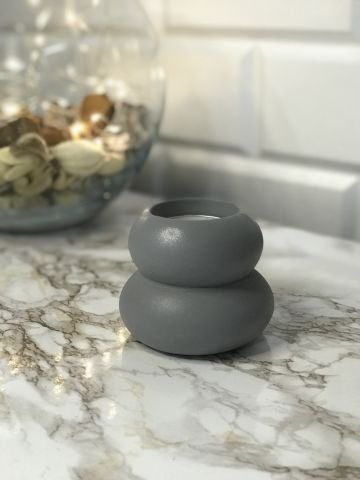 Dekoratif Mumluk Tealight Mumluk Gri