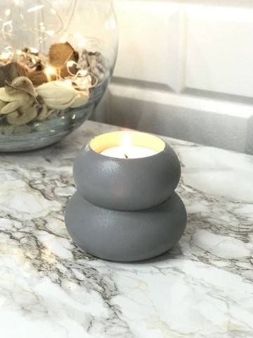 Dekoratif Mumluk Tealight Mumluk Gri
