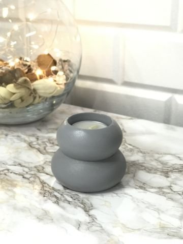 Dekoratif Mumluk Tealight Mumluk Gri