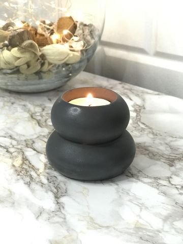 Dekoratif Mumluk Tealight Mumluk Antrasit