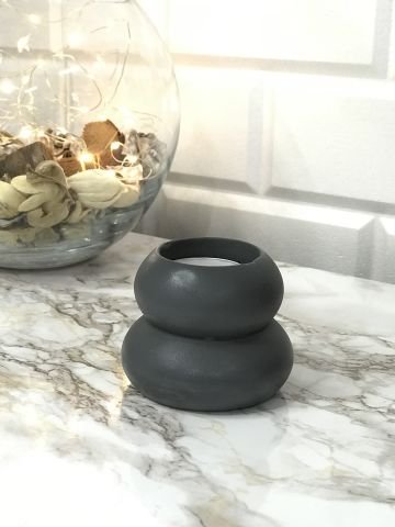 Dekoratif Mumluk Tealight Mumluk Antrasit