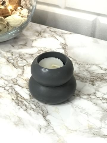 Dekoratif Mumluk Tealight Mumluk Antrasit