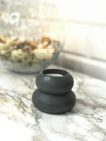 Dekoratif Mumluk Tealight Mumluk Antrasit