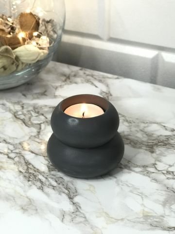 Dekoratif Mumluk Tealight Mumluk Antrasit