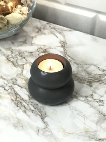 Dekoratif Mumluk Tealight Mumluk Antrasit