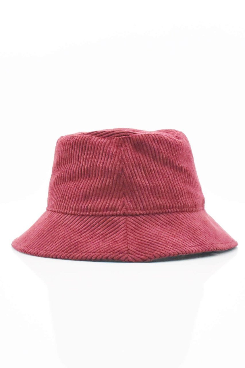 Kadife Bucket Şapka-Bordo