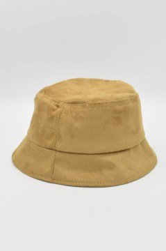 Kadın Camel Kadife Bucket Şapka
