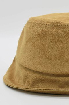 Kadın Camel Kadife Bucket Şapka