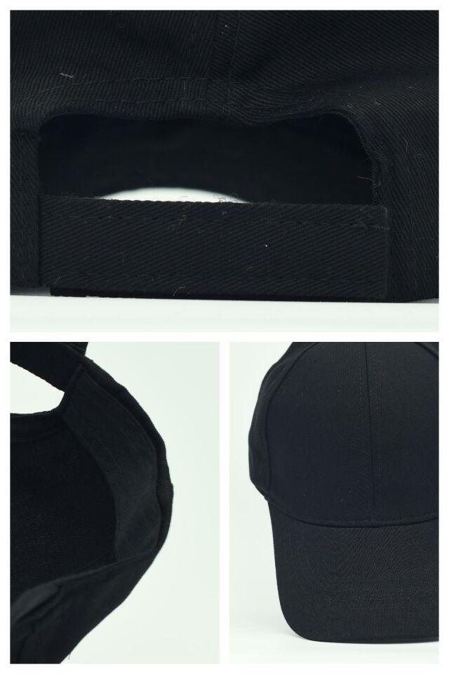 Unisex Ayarlanabilir Siyah Spor Basic Şapka