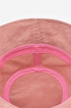 Süet Kova Şapka Bucket Şapka Pembe