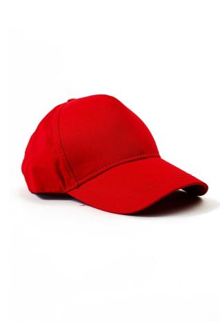 Düz Kırmızı Şapka Unisex Tokalı