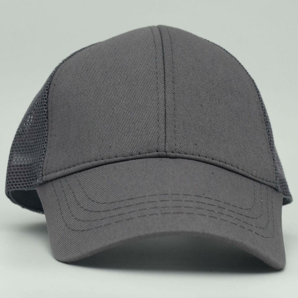 Unisex Ayarlanabilir Gri Fileli Spor Basic Şapka
