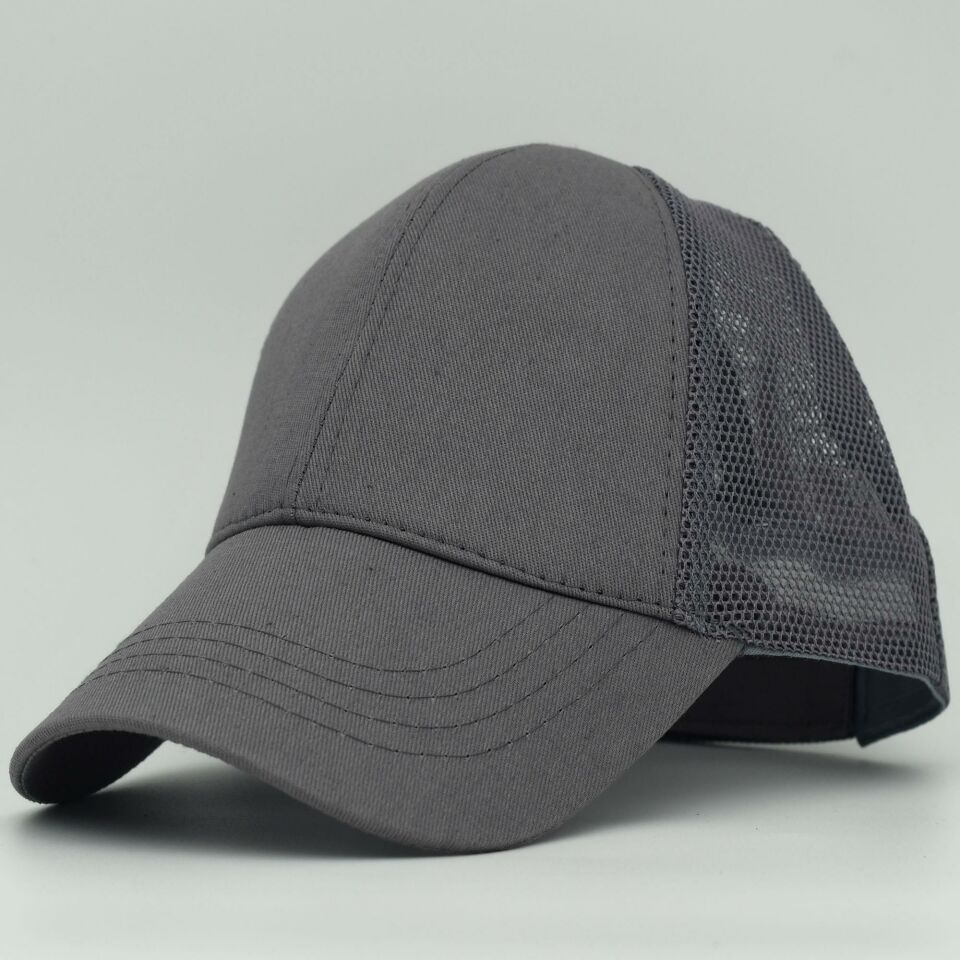Unisex Ayarlanabilir Gri Fileli Spor Basic Şapka