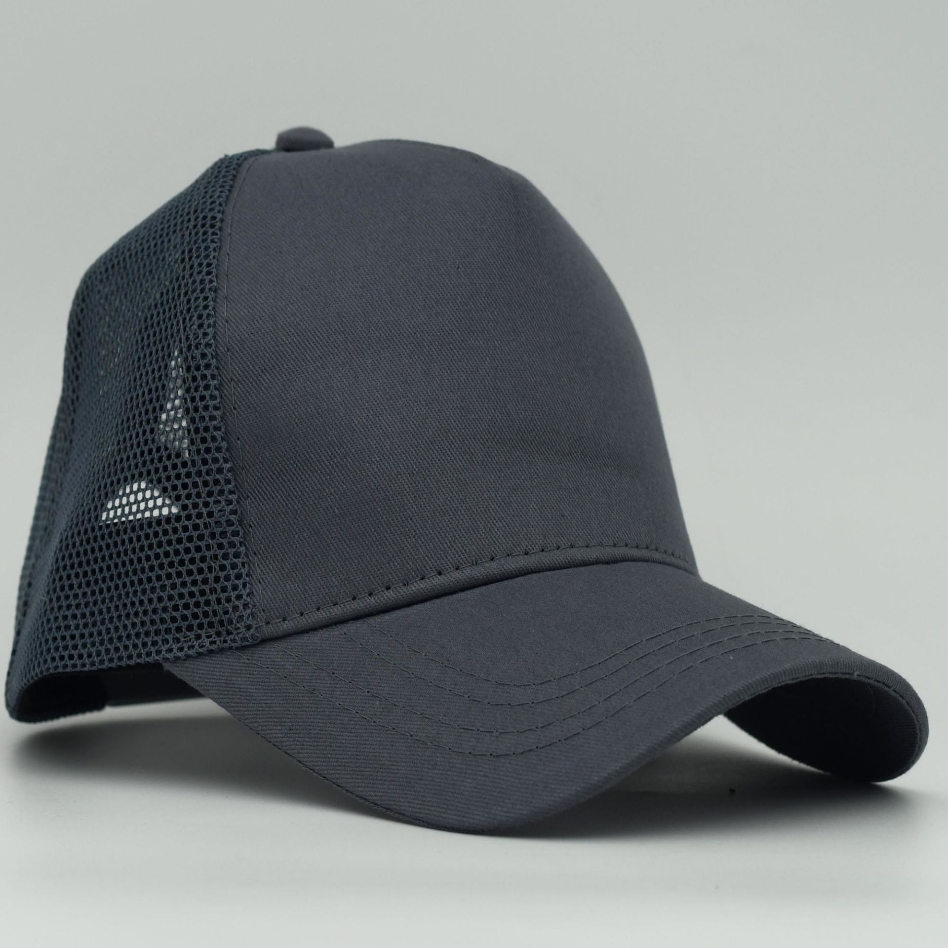 Unisex Ayarlanabilir Koyu Gri Fileli Spor Basic Şapka