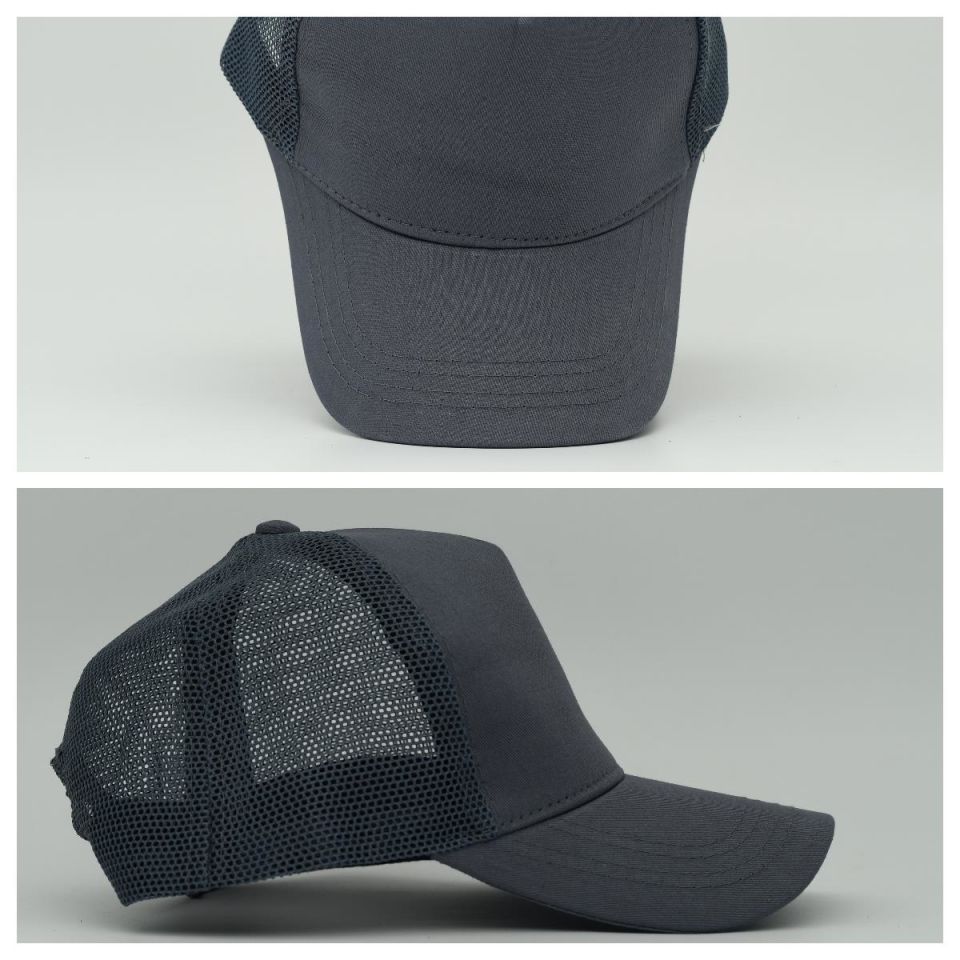 Unisex Ayarlanabilir Koyu Gri Fileli Spor Basic Şapka