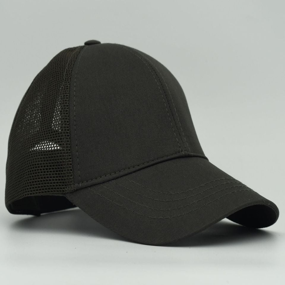 Unisex Ayarlanabilir Haki Fileli Spor Basic Şapka
