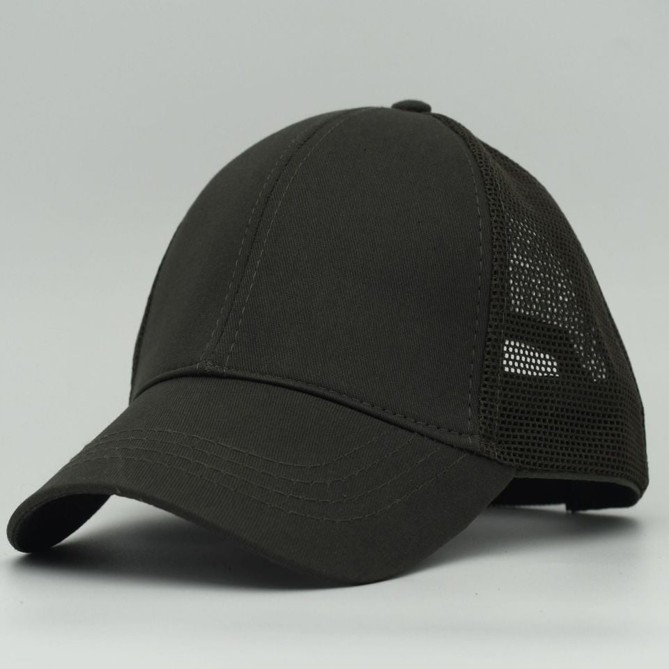 Unisex Ayarlanabilir Haki Fileli Spor Basic Şapka