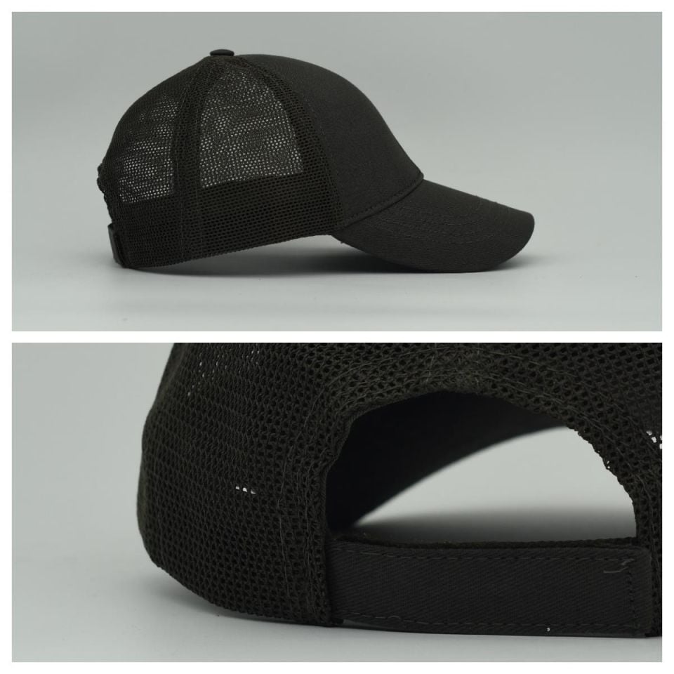 Unisex Ayarlanabilir Haki Fileli Spor Basic Şapka