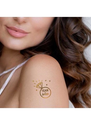 Bride Flash Tattoo Paketi, Tektaş Temalı Altın Varaklı Geçici Dövme Tektas